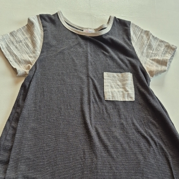 LuLaRoe Charcoal and Cream Dress - Picture 3 of 4